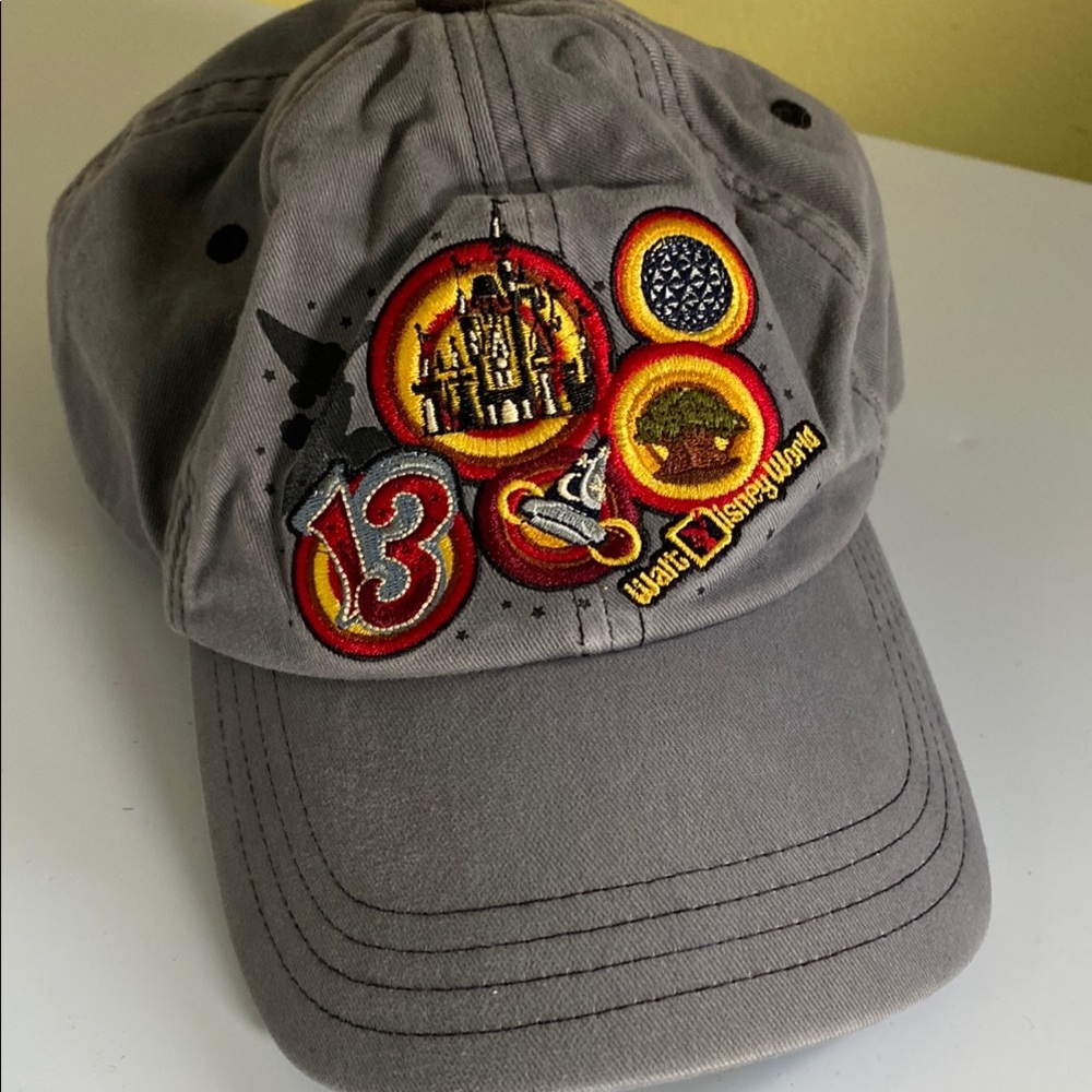 Disney Parks Merchandise Buckle Back Distressed Gray Baseball Hat Cap